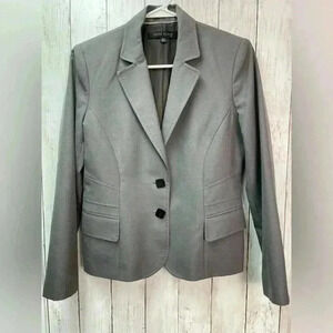 Anne Klein Gray Blazer Size 8p  Work/Career/Wool